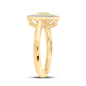 Diamond Fashion Ring | 10kt Yellow Gold Womens Round Diamond Circle Ring 1/10 Cttw | Splendid Jewellery GND