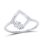 Radiant Reflections: 14kt White Gold Baguette Diamond Modern Fashion Ring - Top View
