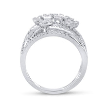 Load image into Gallery viewer, 14kt White Gold Baguette and Round Diamond Fashion Ring - A Mesmerizing Display of Elegance and Sparkle - Second Side View