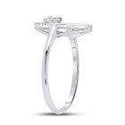 Dazzling Baguette Diamond Scattered Oval Ring in 14kt White Gold - Front View