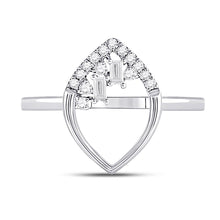 Load image into Gallery viewer, Dazzling Baguette Diamond Scattered Oval Ring in 14kt White Gold - Side View