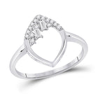Dazzling Baguette Diamond Scattered Oval Ring in 14kt White Gold - Top View