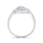 Dazzling Baguette Diamond Scattered Oval Ring in 14kt White Gold - Second Side View