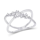 Scattered Brilliance: 14kt White Gold Women's Diamond Fashion Ring - Top View
