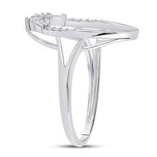 Load image into Gallery viewer, Scattered Brilliance: 14kt White Gold Oval Diamond Fashion Ring - Front View
