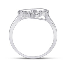 Load image into Gallery viewer, Scattered Brilliance: 14kt White Gold Oval Diamond Fashion Ring - Second Side View