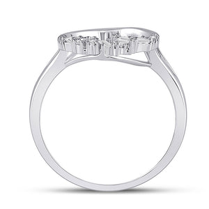 Diamond Fashion Ring | 14kt White Gold Womens Round Diamond Scattered Oval Ring 1/6 Cttw | Splendid Jewellery GND