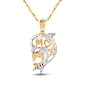 Radiant Love Diamond Dolphin Pendant  Top View from Splendid Jewellery