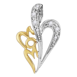 Diamond For Mom Pendant | Sterling Silver Womens Round Diamond Mom Heart Pendant 1/8 Cttw | Splendid Jewellery GND