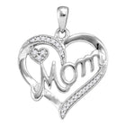 Heart of Love Diamond Pendant | Sterling Silver Round Diamond Mom Mother Heart Pendant 1/10 Cttw | Splendid Jewellery  Top View from Splendid Jewellery
