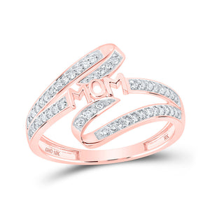 Diamond For Mom Ring | 10kt Rose Gold Womens Round Diamond Mom Ring 1/4 Cttw | Splendid Jewellery GND