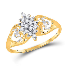 Heartfelt Love Diamond Cluster Ring for Mom Top View from Splendid Jewellery
