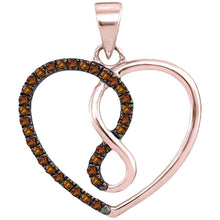 Load image into Gallery viewer, Rose Gold Diamond Heart &amp; Infinity Pendant - A Symbol of Everlasting Love  Top View from Splendid Jewellery