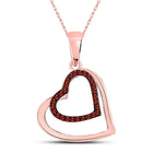 Romantic Rose Gold Heart Pendant with Red Diamond - Symbol of Love  Top View from Splendid Jewellery
