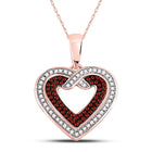 Radiant Love: 10kt Rose Gold Diamond Heart Pendant  Top View from Splendid Jewellery