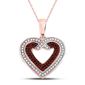 Radiant Love: 10kt Rose Gold Diamond Heart Pendant  Top View from Splendid Jewellery
