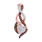 Captivating Rose Gold Diamond Heart & Love Pendant  Top View from Splendid Jewellery