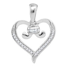 Load image into Gallery viewer, Bound Together: 10kt White Gold Diamond Heart Pendant  Top View from Splendid Jewellery