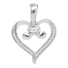 Bound Together: 10kt White Gold Diamond Heart Pendant  Top View from Splendid Jewellery
