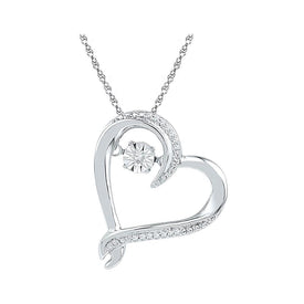 Twinkling Love Diamond Heart Pendant in 10kt White Gold  Top View from Splendid Jewellery