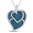 Triple Heart Blue Diamond Pendant - Symbol of Eternal Love  Top View from Splendid Jewellery