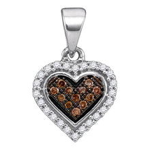 Load image into Gallery viewer, Splendid Jewellery 10kt White Gold Diamond Heart Cluster Pendant  Top View from Splendid Jewellery