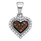 Splendid Jewellery 10kt White Gold Diamond Heart Cluster Pendant  Top View from Splendid Jewellery