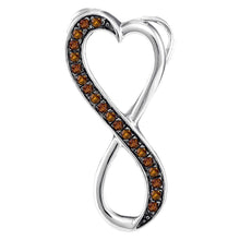 Load image into Gallery viewer, Romantic Infinity Love Brown Diamond Pendant in 10kt White Gold  Top View from Splendid Jewellery