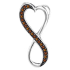 Romantic Infinity Love Brown Diamond Pendant in 10kt White Gold  Top View from Splendid Jewellery