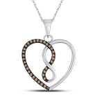 Romantic Infinity Love Diamond Pendant in 10kt White Gold  Top View from Splendid Jewellery