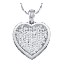 Load image into Gallery viewer, 10kt White Gold Diamond Heart Cluster Pendant | Symbol of Love and Elegance  Top View from Splendid Jewellery