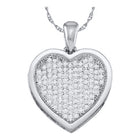 10kt White Gold Diamond Heart Cluster Pendant | Symbol of Love and Elegance  Top View from Splendid Jewellery