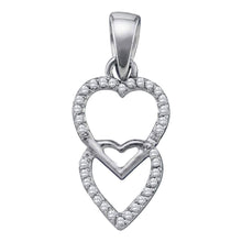 Load image into Gallery viewer, Radiant Love: 10kt White Gold Diamond Heart Pendant  Top View from Splendid Jewellery