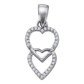 Radiant Love: 10kt White Gold Diamond Heart Pendant  Top View from Splendid Jewellery