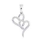 10kt White Gold Double Heart Diamond Pendant - A Symbol of Eternal Love  Top View from Splendid Jewellery