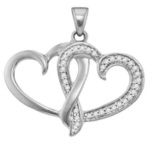 Load image into Gallery viewer, Radiant Love: 10kt White Gold Diamond Heart Pendant  Top View from Splendid Jewellery