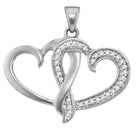Radiant Love: 10kt White Gold Diamond Heart Pendant  Top View from Splendid Jewellery