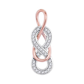 Romantic Infinity Love Diamond Pendant in 10kt White Gold  Top View from Splendid Jewellery