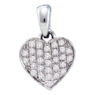 Radiant Love: 10kt White Gold Diamond Heart Pendant  Top View from Splendid Jewellery