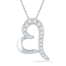 Load image into Gallery viewer, 10kt White Gold Diamond Heart &amp; Love Symbol Pendant | Splendid Jewellery  Top View from Splendid Jewellery