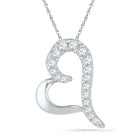 10kt White Gold Diamond Heart & Love Symbol Pendant | Splendid Jewellery  Top View from Splendid Jewellery
