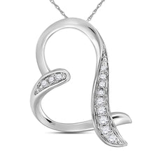 Load image into Gallery viewer, Radiant Love: 10kt White Gold Diamond Heart Pendant  Top View from Splendid Jewellery