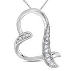 Radiant Love: 10kt White Gold Diamond Heart Pendant  Top View from Splendid Jewellery