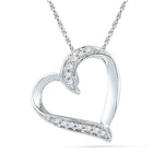 Romantic Radiance: 10kt White Gold Diamond Heart Pendant  Top View from Splendid Jewellery