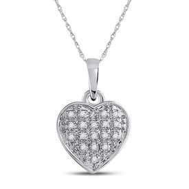 Enchanting Diamond Heart & Love Symbol Pendant Top view from the 10Kt White Gold Womens Round Diamond Heart Pendant 1 20 Cttwpin222698 collection by Splendid Jewellery