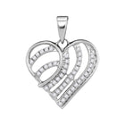 10kt White Gold Diamond Heart & Love Symbol Pendant - A Mesmerizing Expression of Love Top view from the 10Kt White Gold Womens Round Diamond Heart Pendant 1 4 Cttwpin205690 collection by Splendid Jewellery