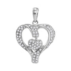 Radiant Love Diamond Pendant - 10kt White Gold Heart Necklace with Sparkling Diamonds  Top View from Splendid Jewellery