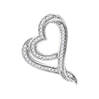 Sparkling Diamond Heart & Love Symbol Pendant in 10kt White Gold  Top View from Splendid Jewellery