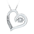 Romantic Motion Diamond Heart Pendant - 10kt White Gold Twinkle Necklace  Top View from Splendid Jewellery