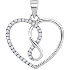 Eternal Love Diamond Heart Pendant Top view from the 10Kt White Gold Womens Round Diamond Infinity Heart Pendant 1 8 Cttwpin64885 collection by Splendid Jewellery